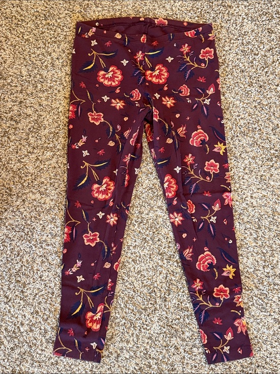 Old Navy Pants - Old Navy Maroon Floral Stretch Leggings